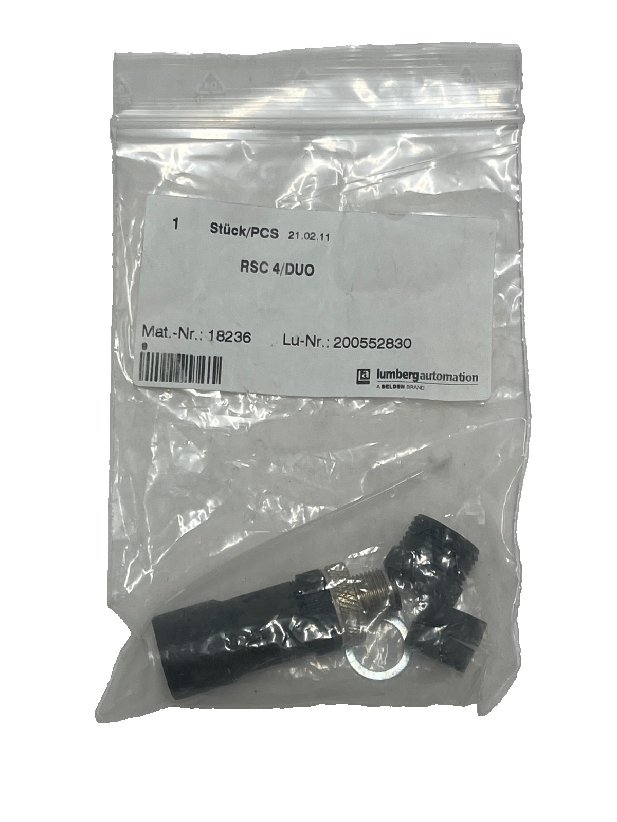 (3) Lumberg RSC 4/DUO M12 4-Pin Male Duo Connector Field Wireable IP67 600005193