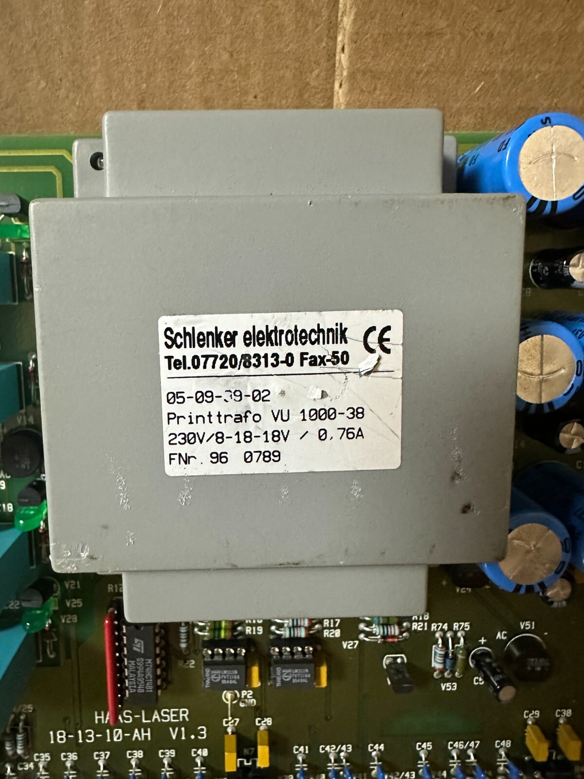 TRUMPF HAAS-LASER 18-13-10-AH | 18-13-10-BS PCB CIRCUIT BOARD ID: M23134