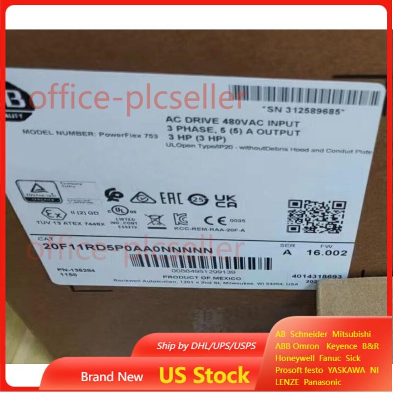 NEW 20F11RD5P0AA0NNNNN PowerFlex Air Cooled 753 AC Drive AB AB