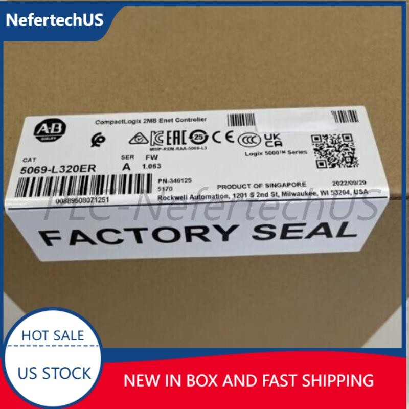New AB 5069-L320ER CompactLogix 5000 Controller Surplus 5069L320ER US Free Tax
