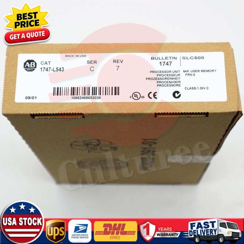 Factory Sealed AB 1747-L543 SER C SLC 500 CPU Processor Unit Module US Free Tax