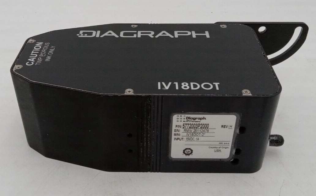 DIAGRAPH PRINT HEAD 5772003P2000 REV H IV18DOT-2″ 15VDC, 1A
