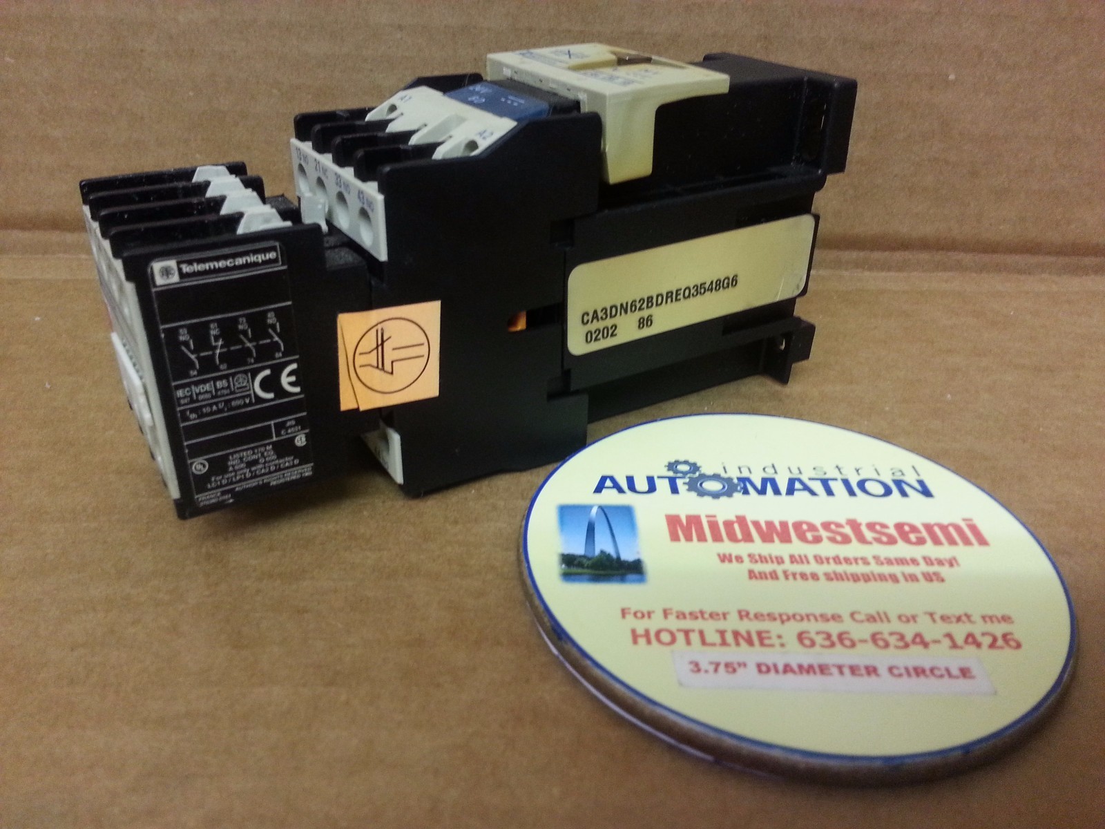 TELEMECANIQUE CA3DN62BDREQ3548G6 + LA1DN31 + LA4DB1B CONTACTOR SHIPSAMEDAY