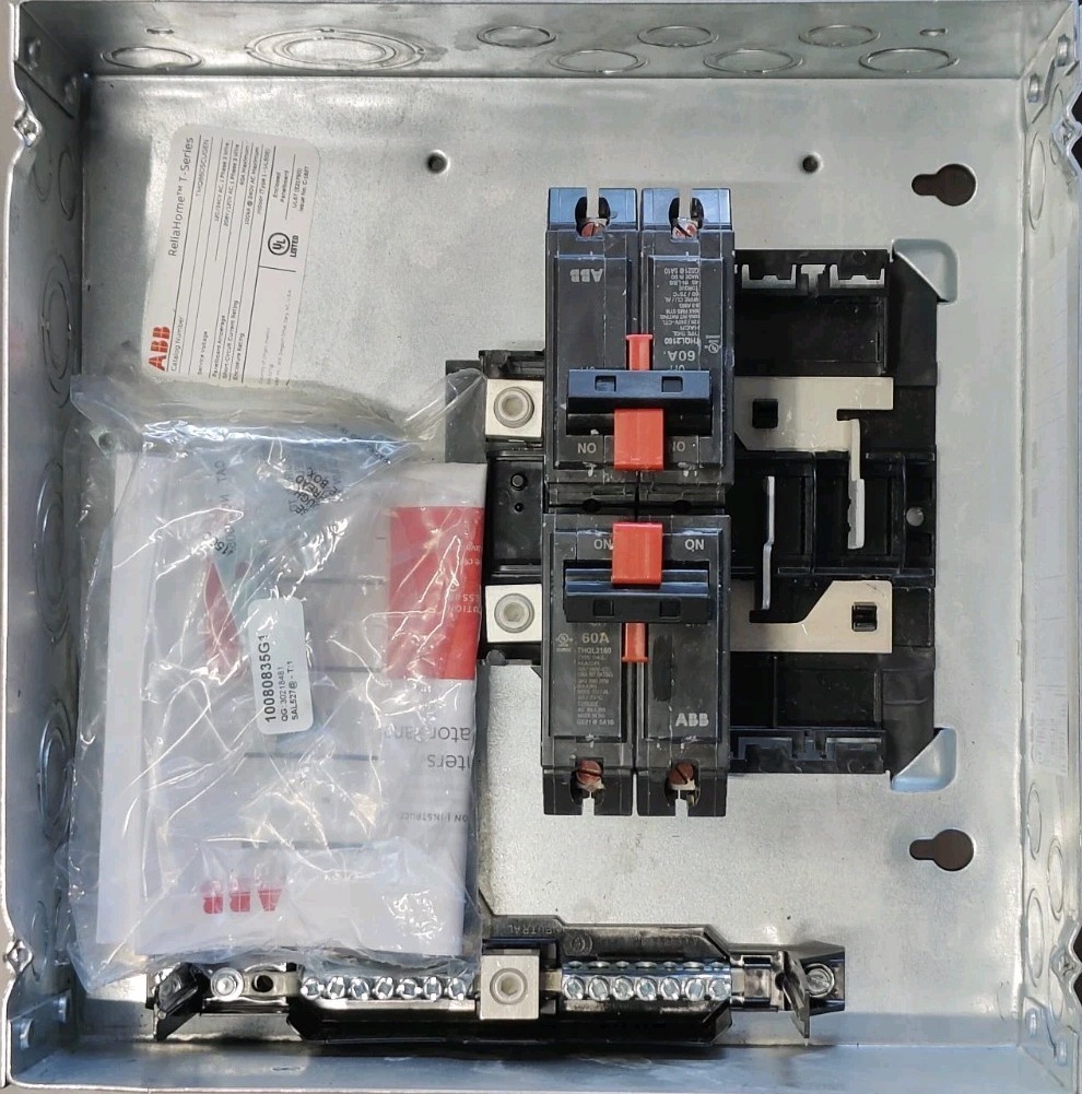 ABB TMQ860SCUGEN 60A Dual Main Generator Panel 8-Space Transfer Switch 120/240V