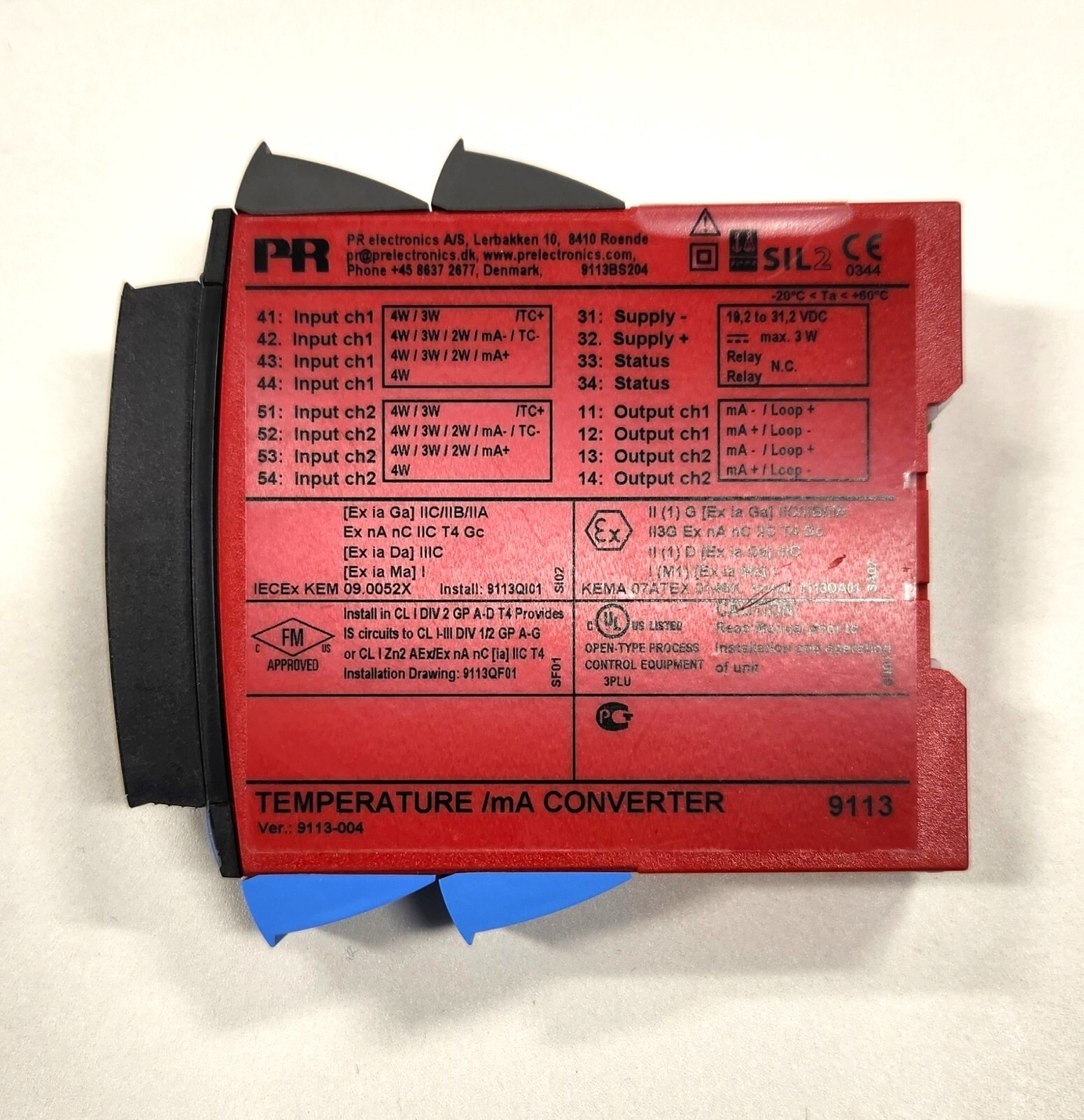 PR ELECTRONICS 9113BB Temperature / mA Convertor with PR 4501 Controller