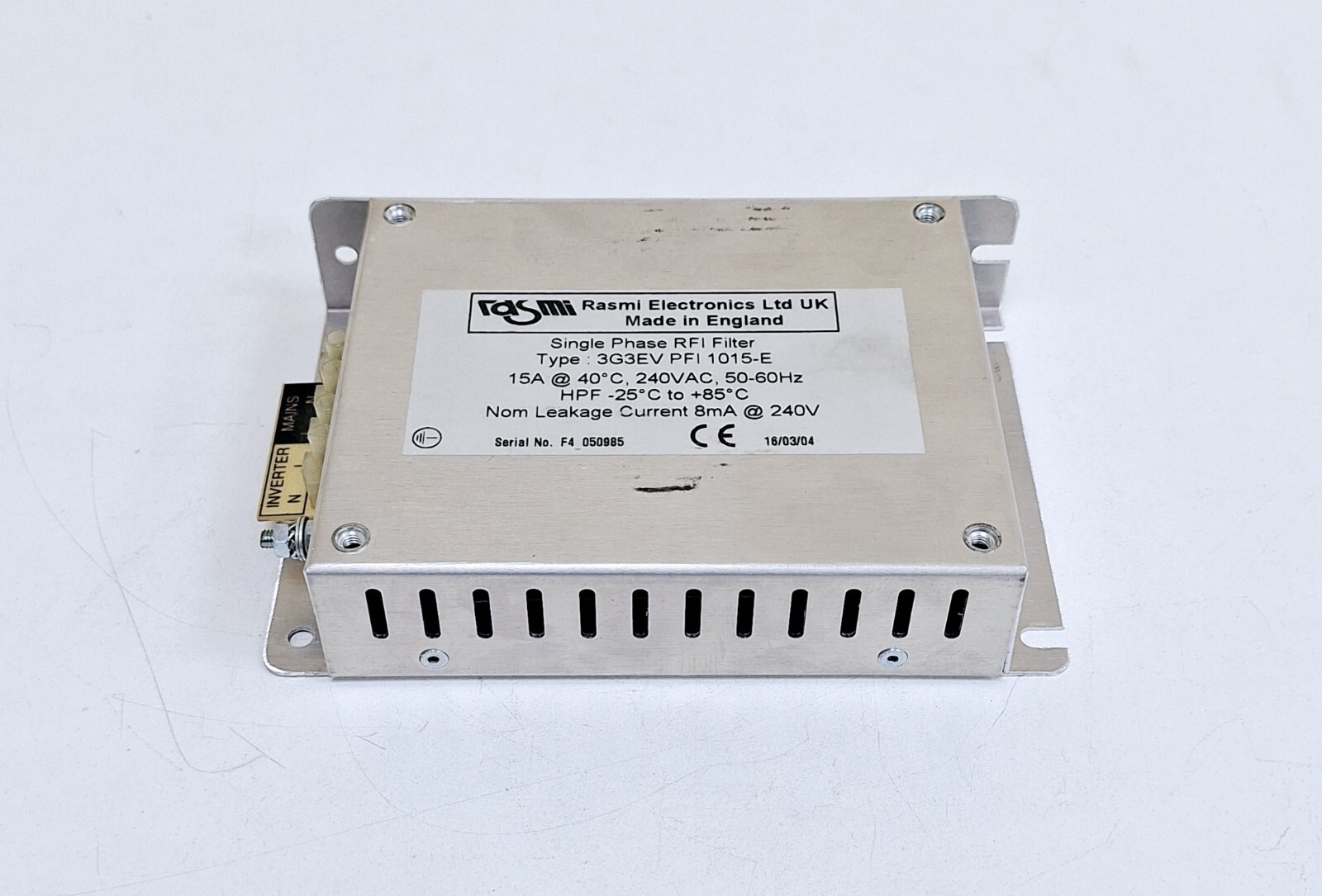 Rasmi Electronics 3G3EV PFI 1015-E Single Phase RFI Filter