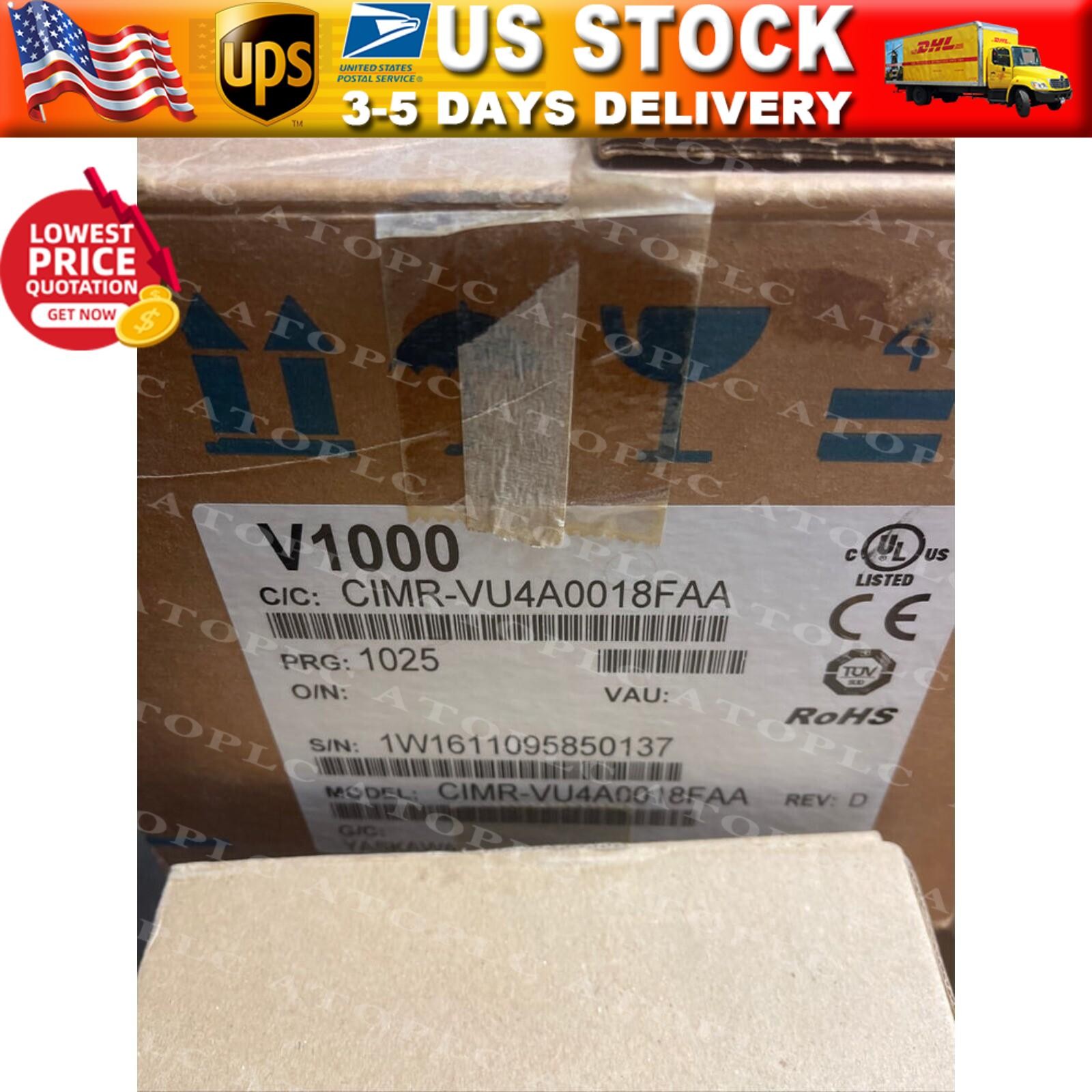 US FREE TAX Yaskawa CIMR-VU4A0018FAA Inverter CIMRVU4A0018FAA 1PC