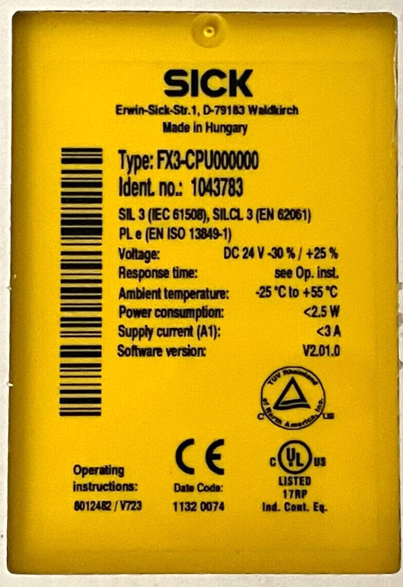 FACTORY SEALED Sick FX3-CPU000000 Safety Main Module