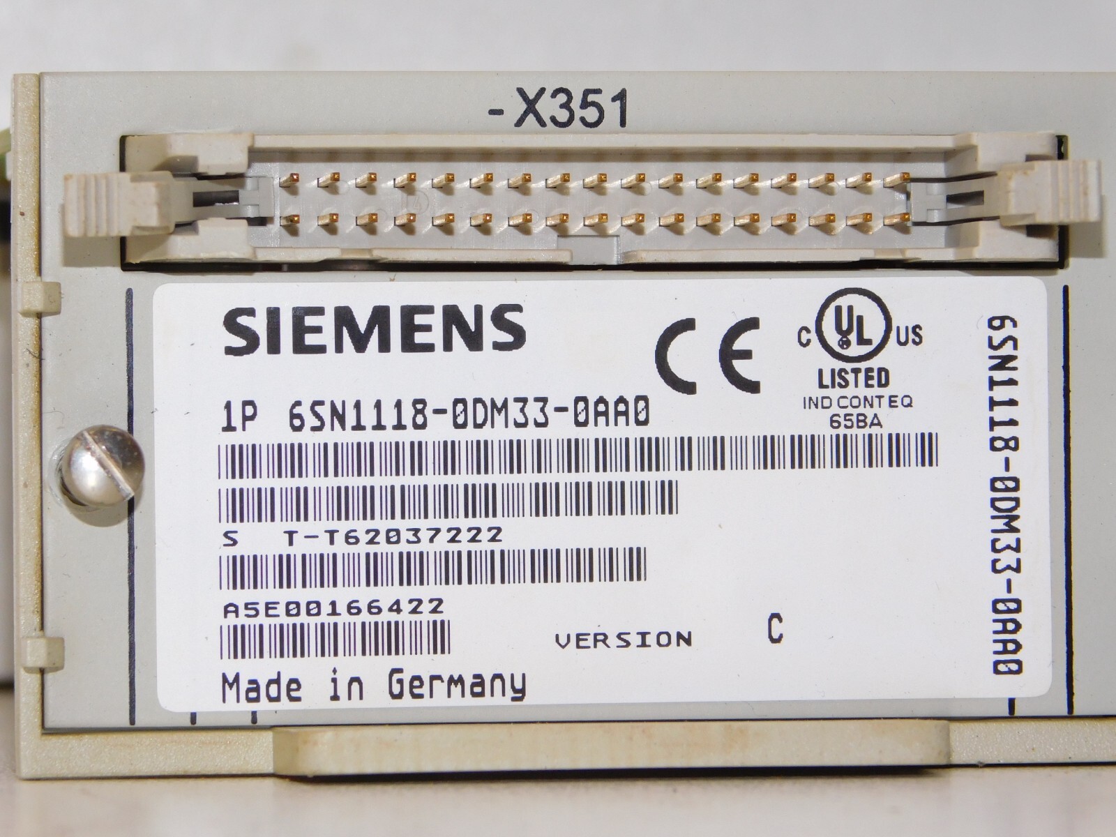 Siemens 6SN1118-0DM33-0AA0 Version C Simodrive Control Board Module Card Unit