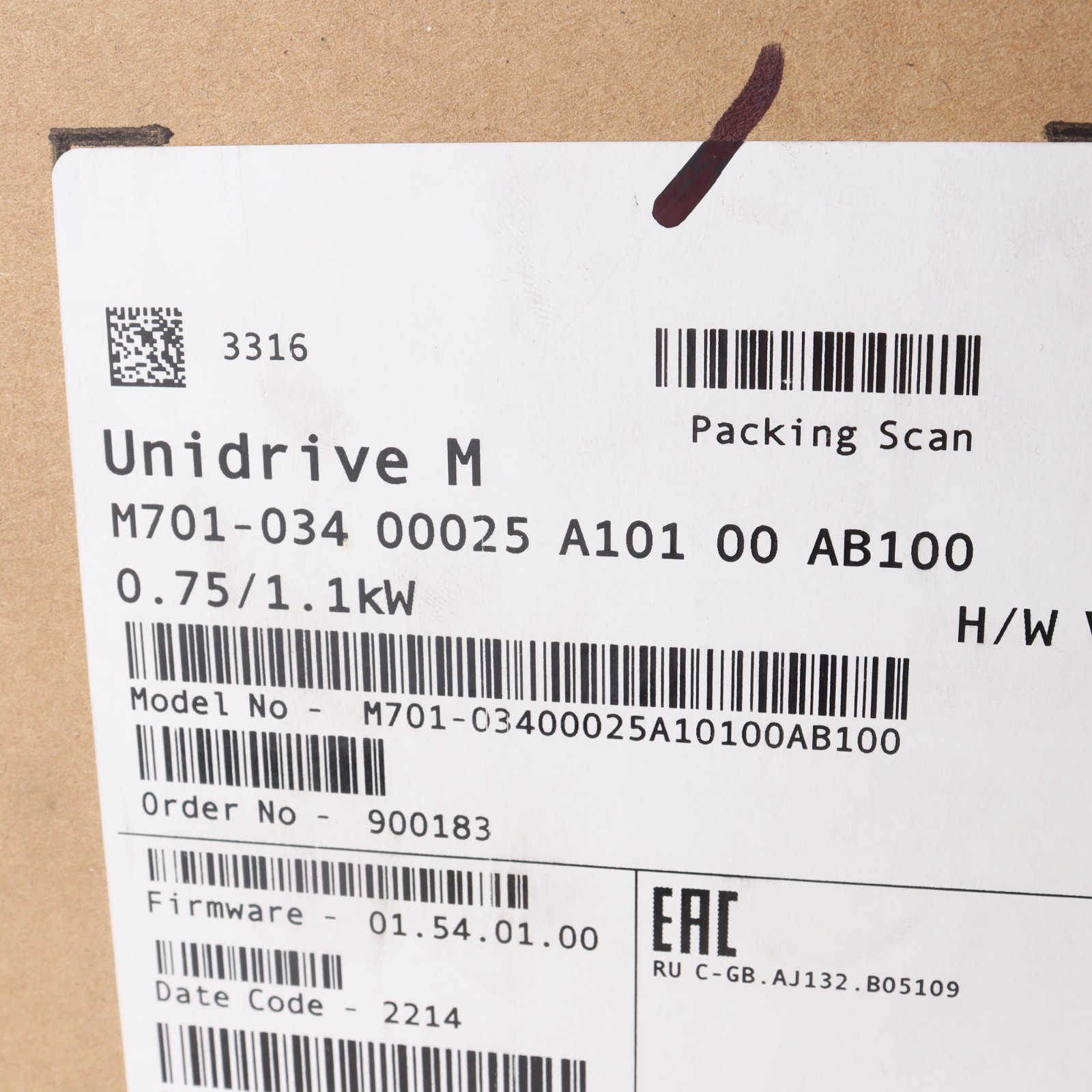 Nidec Control Techniques Unidrive M701-034-00025 AC Drive 380-480VAC 3PH 0.75/1.