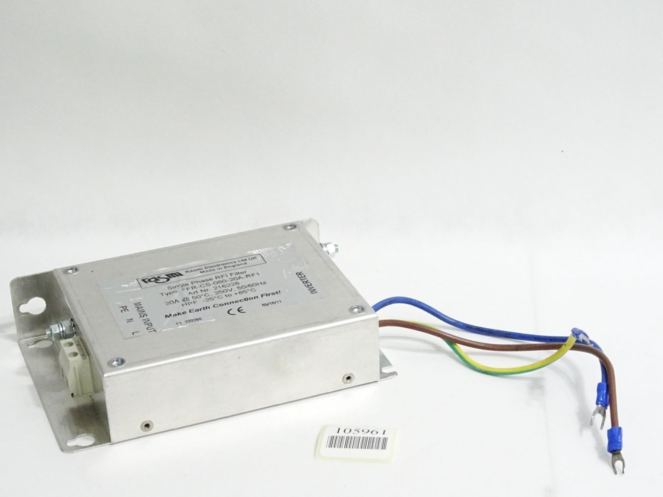 Rasmi Single Phase RFI Filter FFR-CS-080-20A-RF1 216228