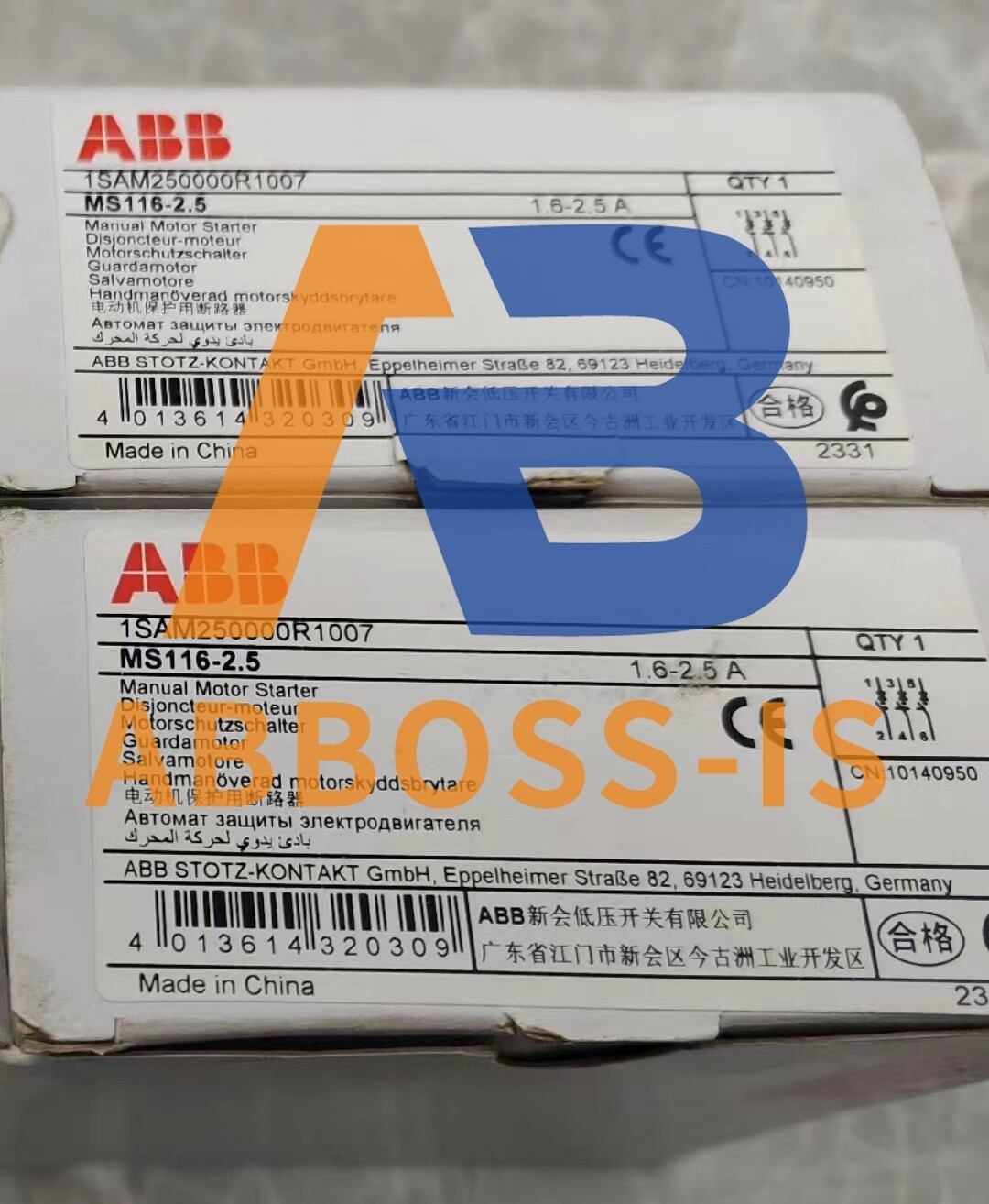 Brand New ABB MS116-2.5 MS1162.5 1.6-2.5A Circuit Breaker Free Shipping