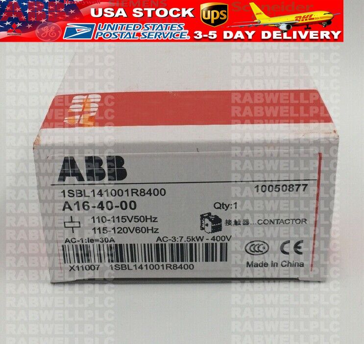 “NEW”ABB Contactor A16-40-00 110V~120V IN BOX FREE SHIPPING NEW