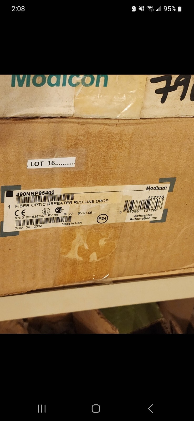 SCHNEIDER ELECTRIC MODICON 490NRP95400 490-NRP-954-00 Factory Packing pv00