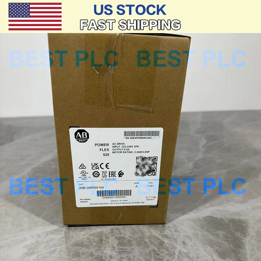 AB AB 25B-D6P0N104 /A PowerFlex 525 2.2kW 3Hp AC Drive 25BD6P0N104