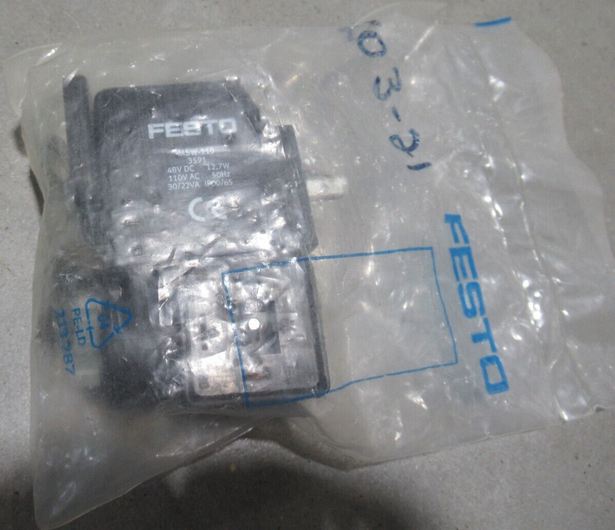 FESTO MSW-110AC Solenoid Coil Kit 3591 48V DC, 12.7W, 110V AC SEALED *NEW*