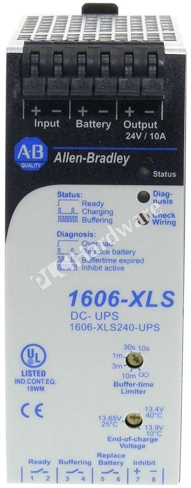 Open Pre-owned Allen Bradley 1606-XLS240-UPS /A 240W 15A 24VDC UPS Power Supply