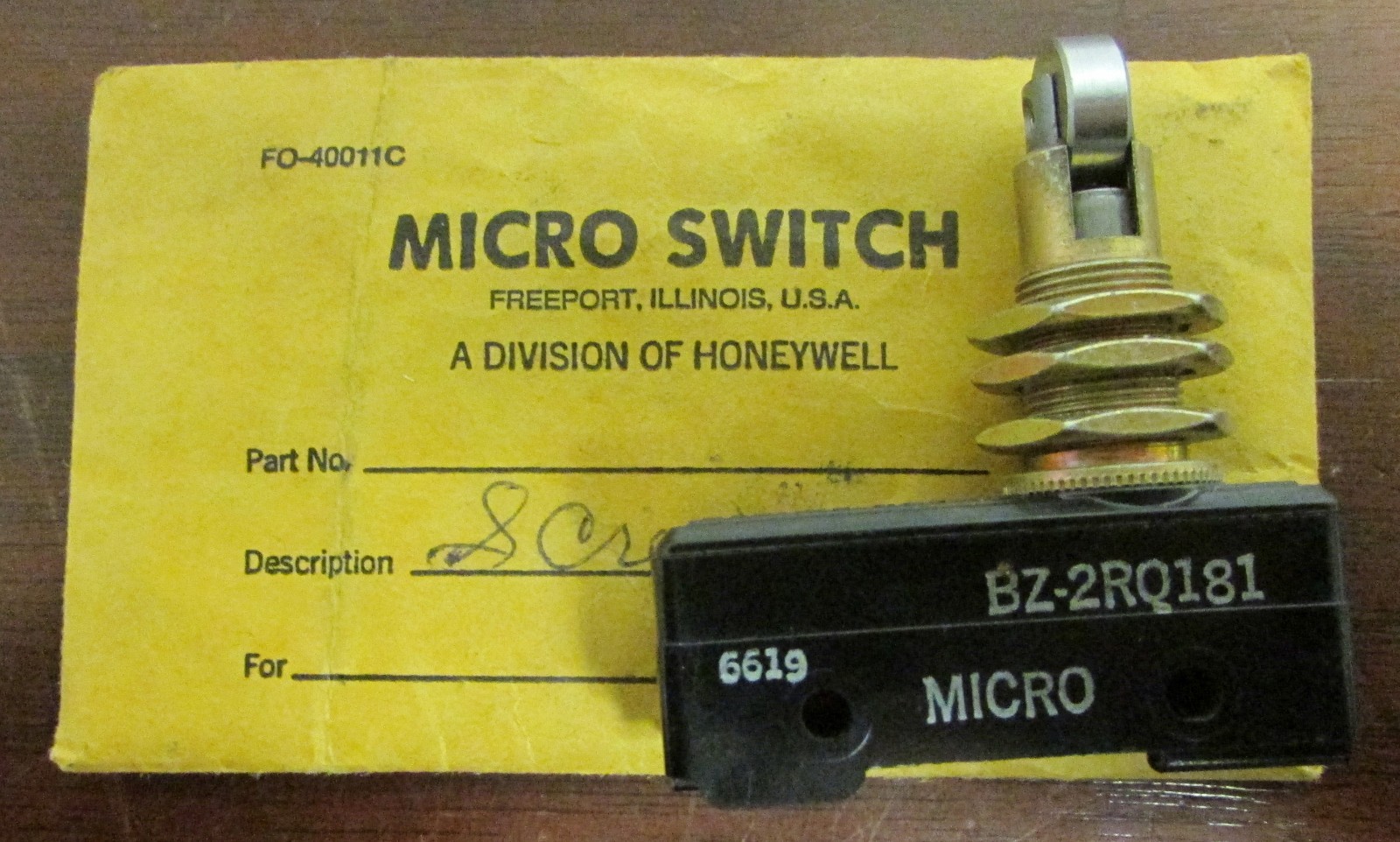 MICROSWITCH Snap Action Switch 15 Amp BZ 2RQ181