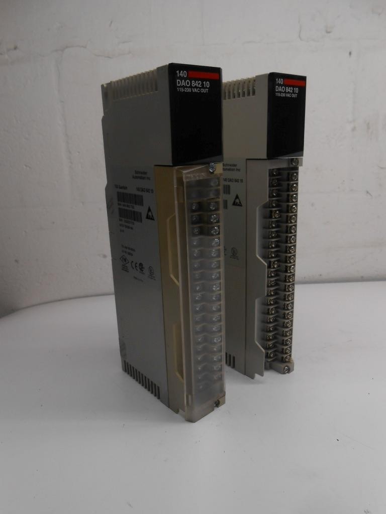 LOT OF 2 Schneider 140 DAO 842 10 Used TSX Quantum AC OUT 100-230V 4X4