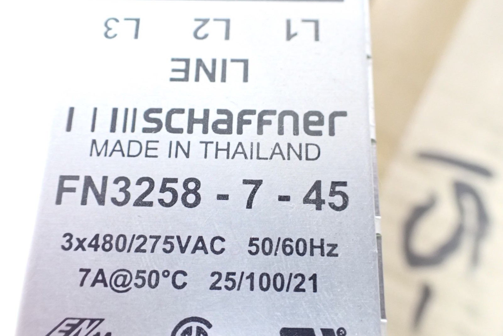 Schaffner EMC/RFI Filter 3 Phase 7 Amps – FN3258-7-45