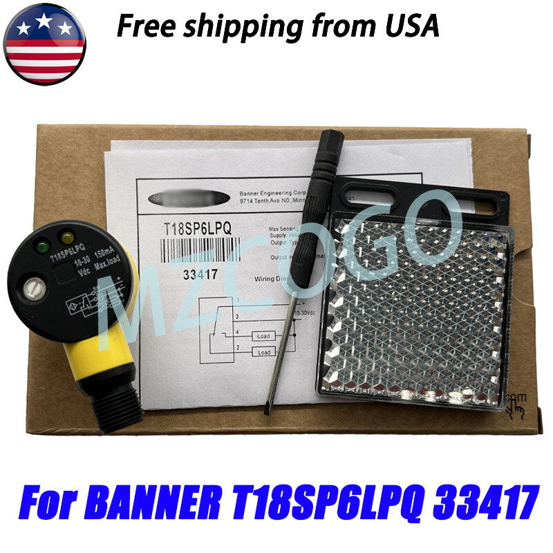 NEW For BANNER T18SP6LPQ Photoeye 33417 photoelectric Switch 10-30 VDC 150mA