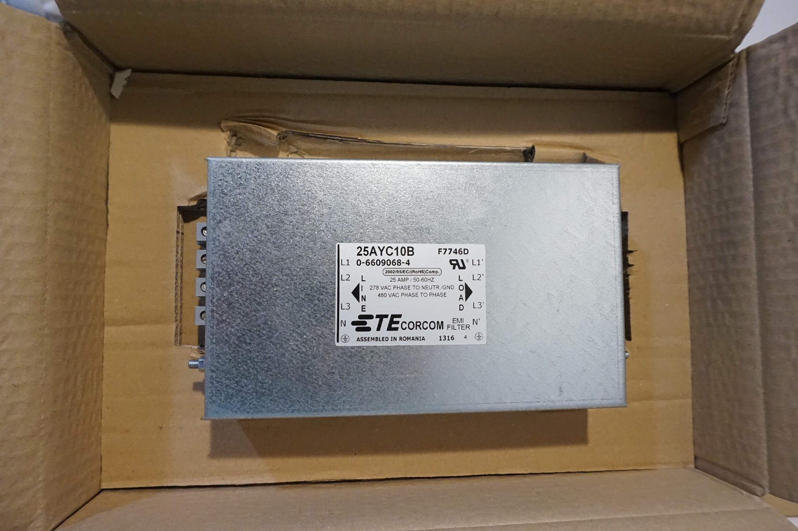 NEW TYCO CORCOM 25AYC10B EMI FILTER