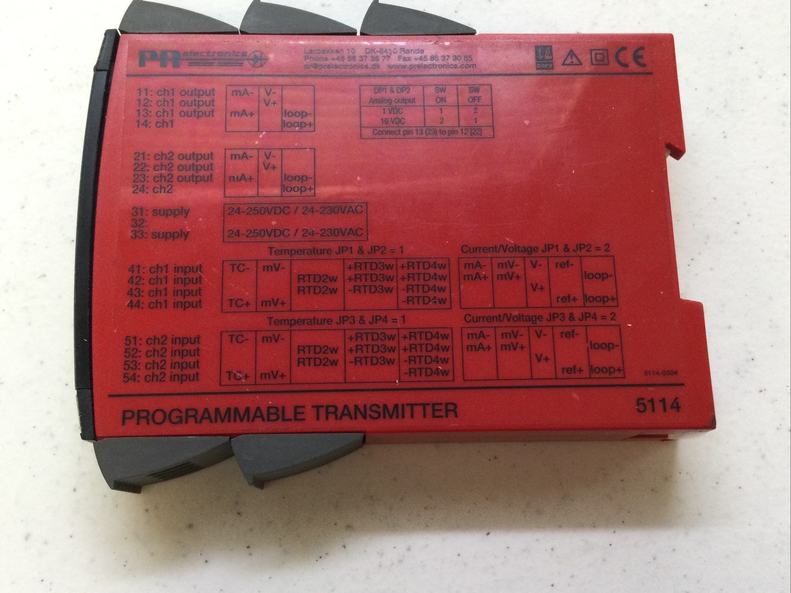 NEW PR ELECTRONICS 5114A PROGRAMMABLE TRANSMITTER, FREE SHIPPING