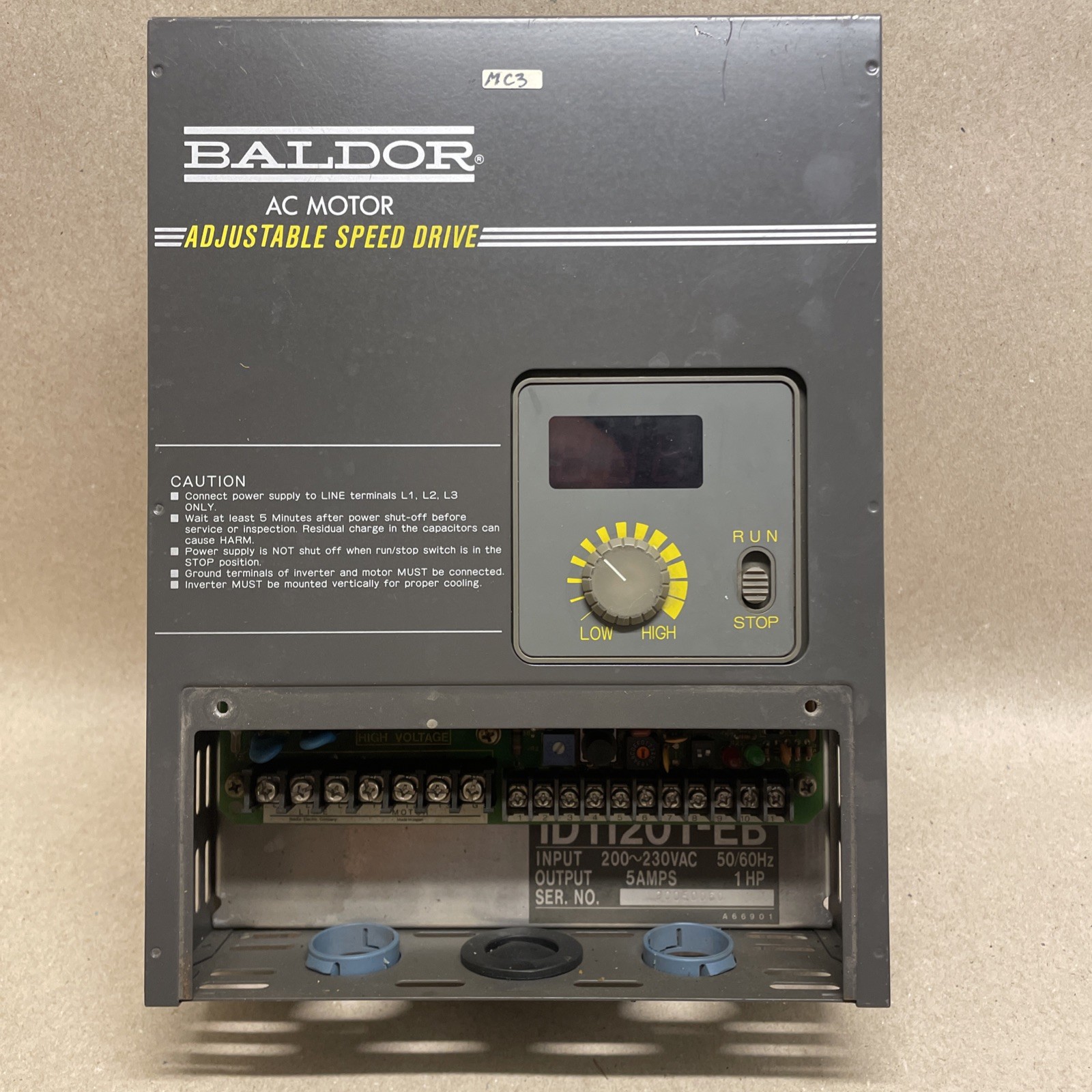 Baldor ID11201-EB AC Motor Adjustable Speed Drive 200/230VAC 50/60HZ 5A
