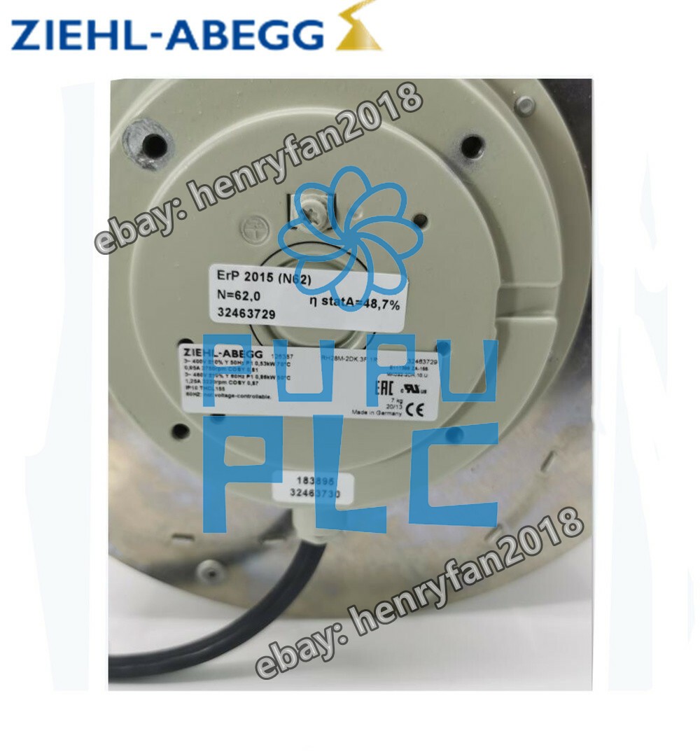New ZIEHL-ABEGG RH28M-2DK.3F.1R 126387 400V 3~ 530/860W Siemes Inverter Fan