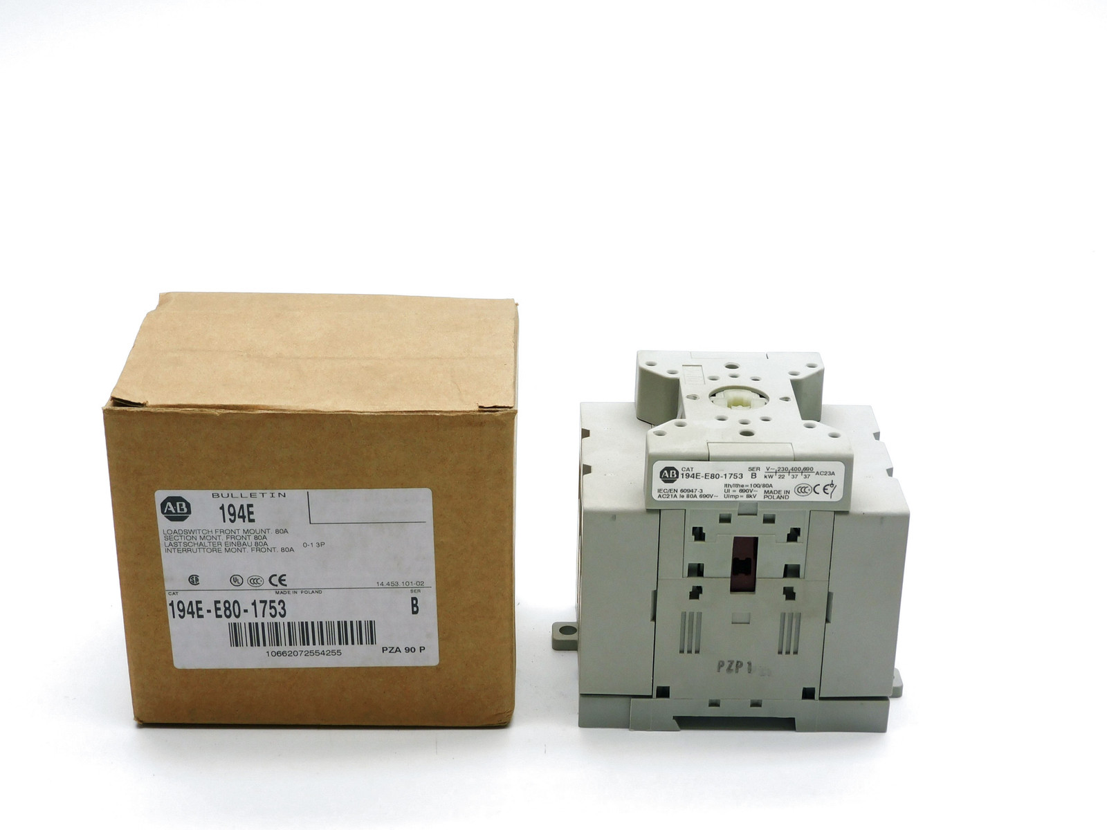 ALLEN BRADLEY 194E-E80-1753 SER. B 690V 80A (BR/WH) NSMP