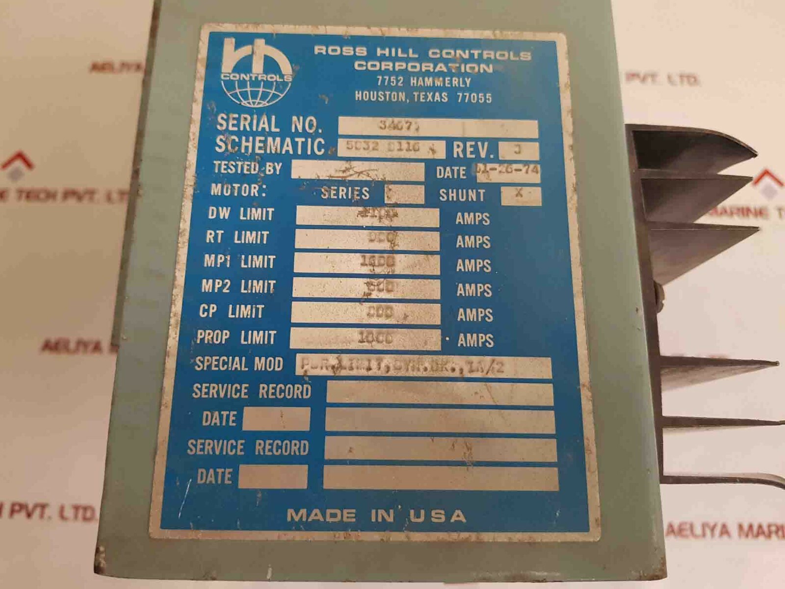 ROSS HILL CONTROLS SCHEMATIC 5032 0110 DC Control Module Rev-J