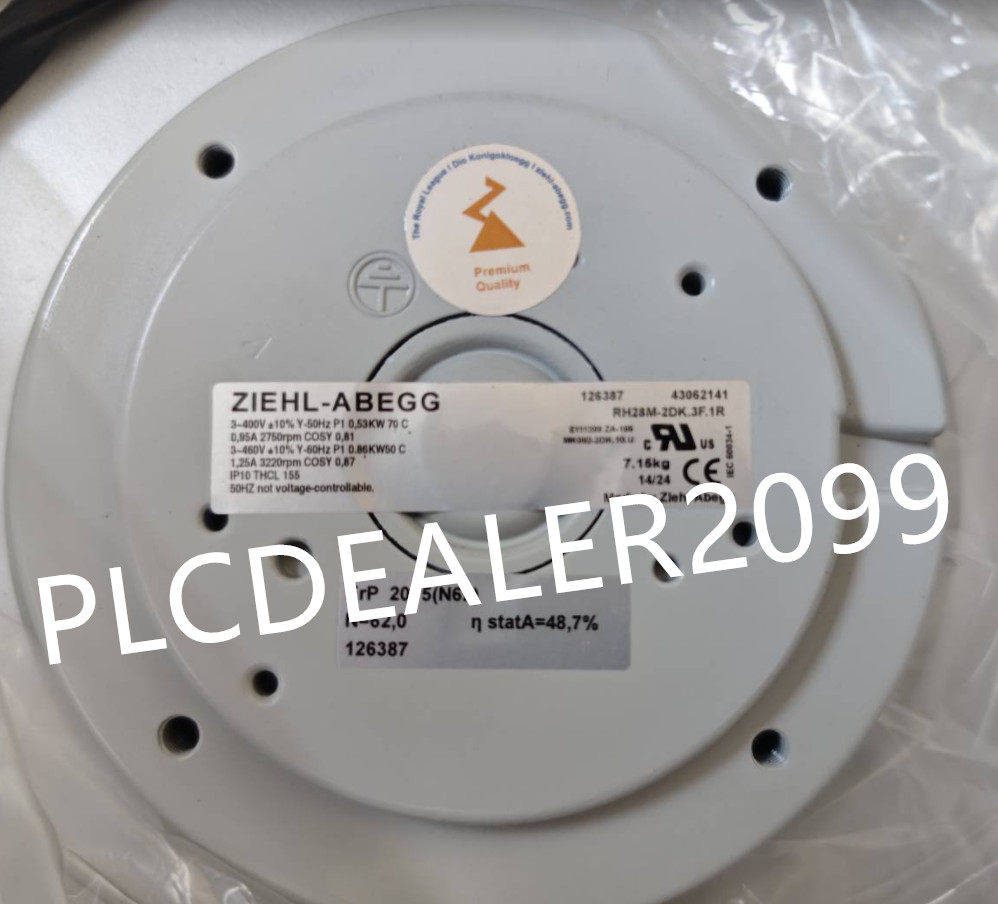 ZIEHL-ABEGG RH28M-2DK.3F.1R 126387 400V 3~ 530/860W Siemes 6ES70 Inverter Fan