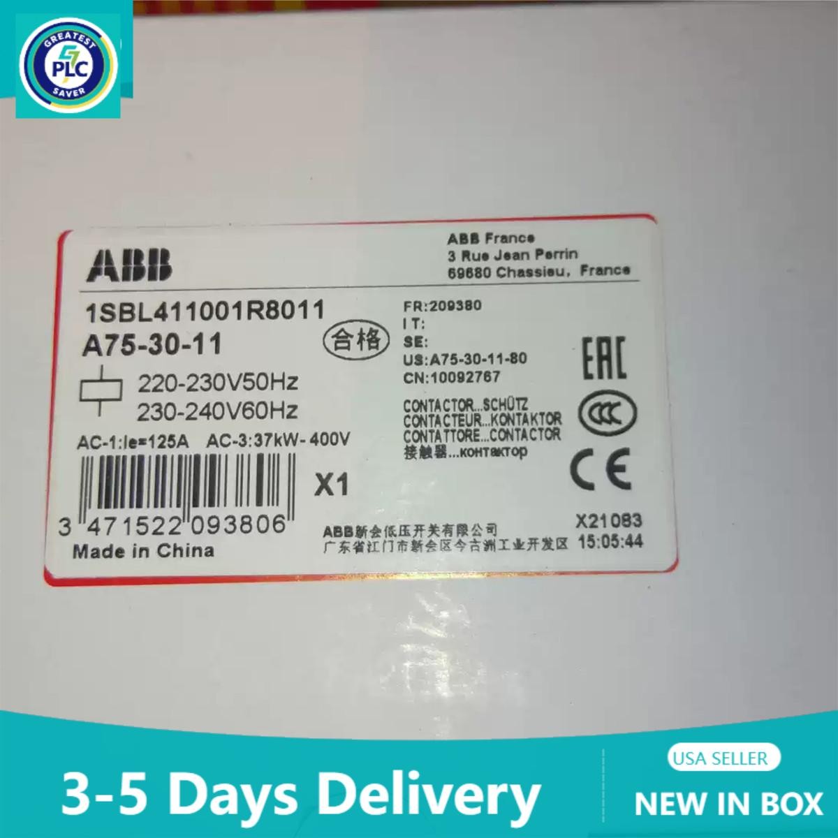 A75-30-11 1PCS NEW ABB A75-30-11 AC220V Contactor Fast Shipping US Free TAX