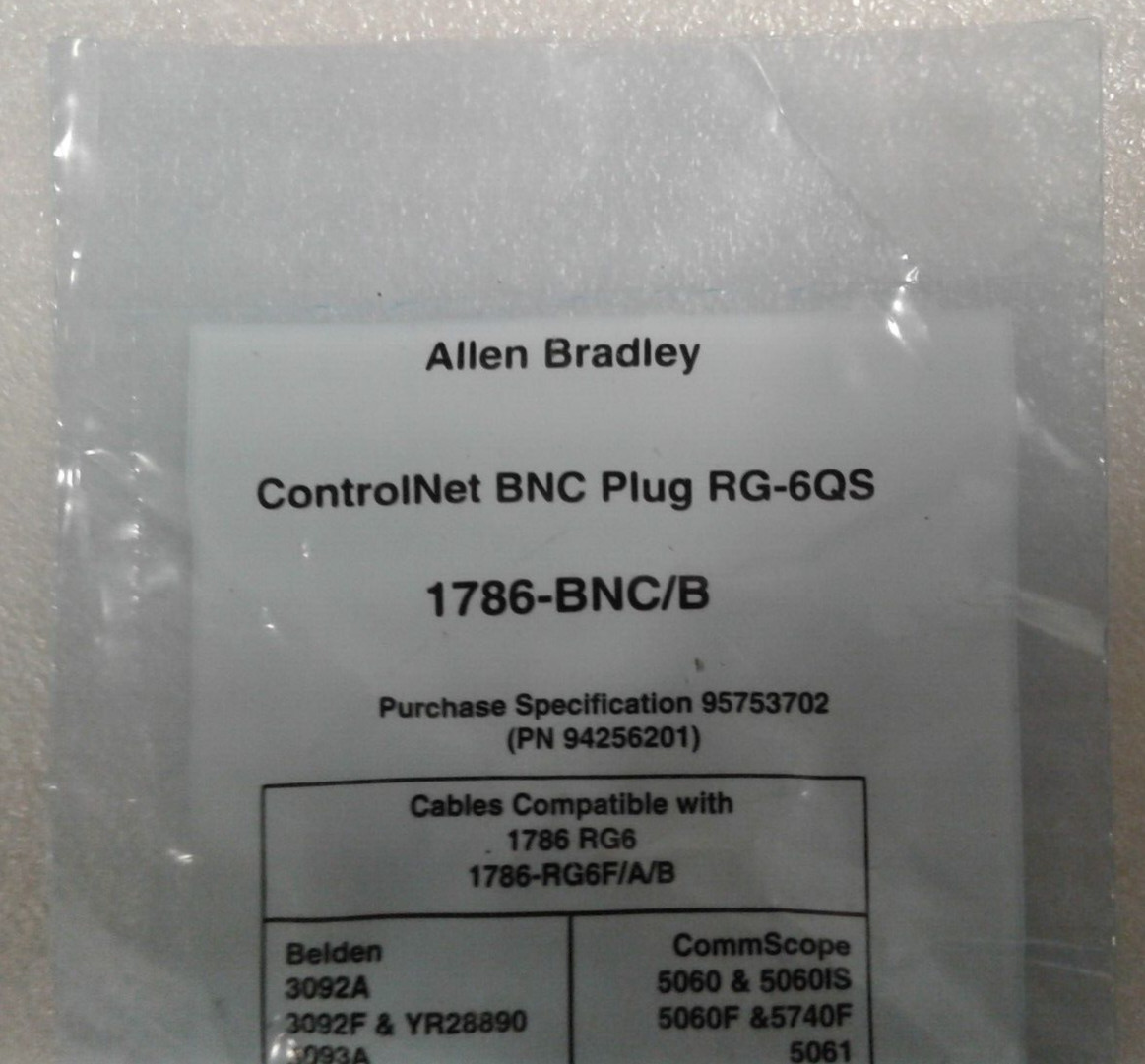 Lot of 5 Allen Bradley 1786-BNC/B ControlNet BNC Plug RG-6QS – Factory Sealed