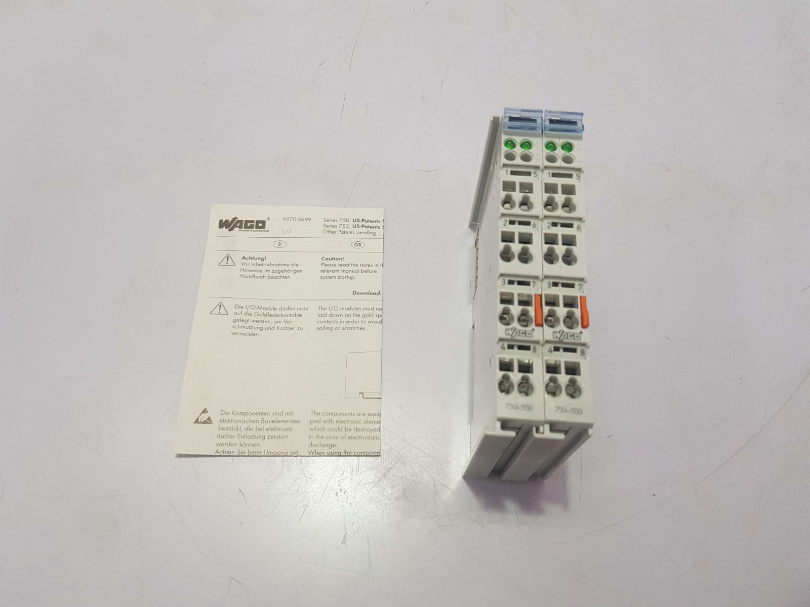 WAGO 750-550 2-CHANNEL ANALOG OUTPUT MODULE – LOT OF 2