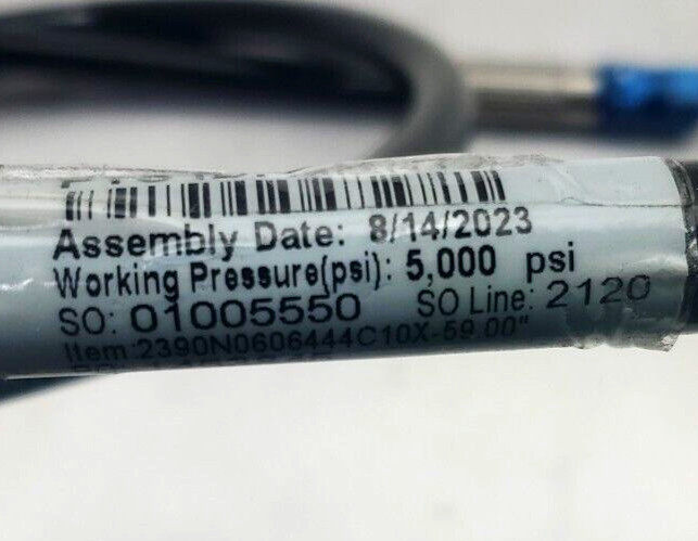 PARKER POLYFLEX, High Pressure Hydraulic Hose 2390N-04V10, 59″ LONG, 1/4″