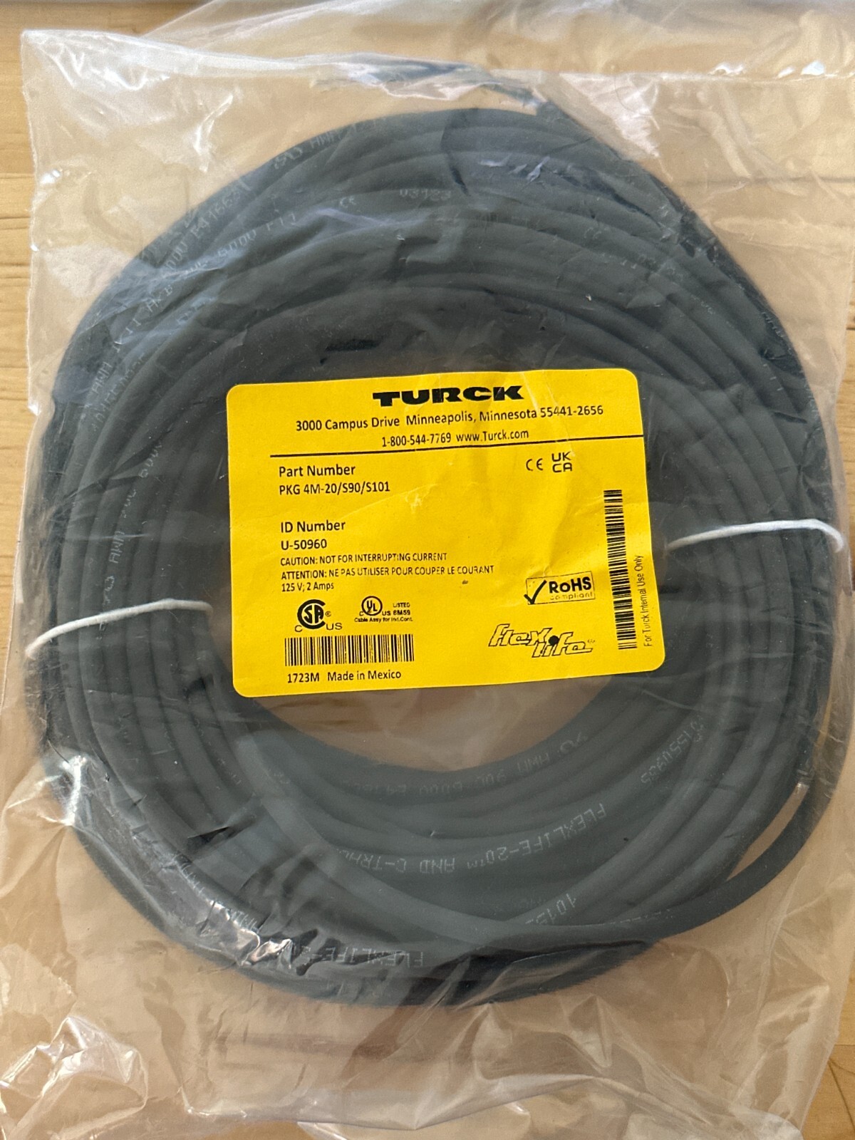 TURCK PKG 4M-20/S90/S101 / PKG4M20S90S101 U-50960 CORD CORDSET NEW