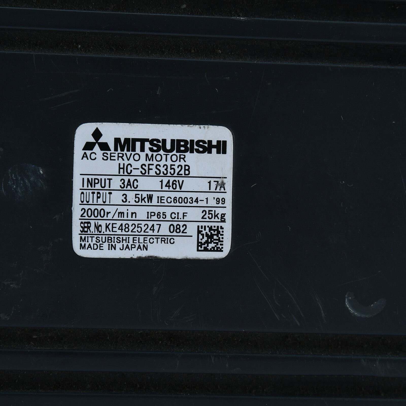 used Mitsubishi 1PS Servo Motor HC-SFS352B Tested It in good condition