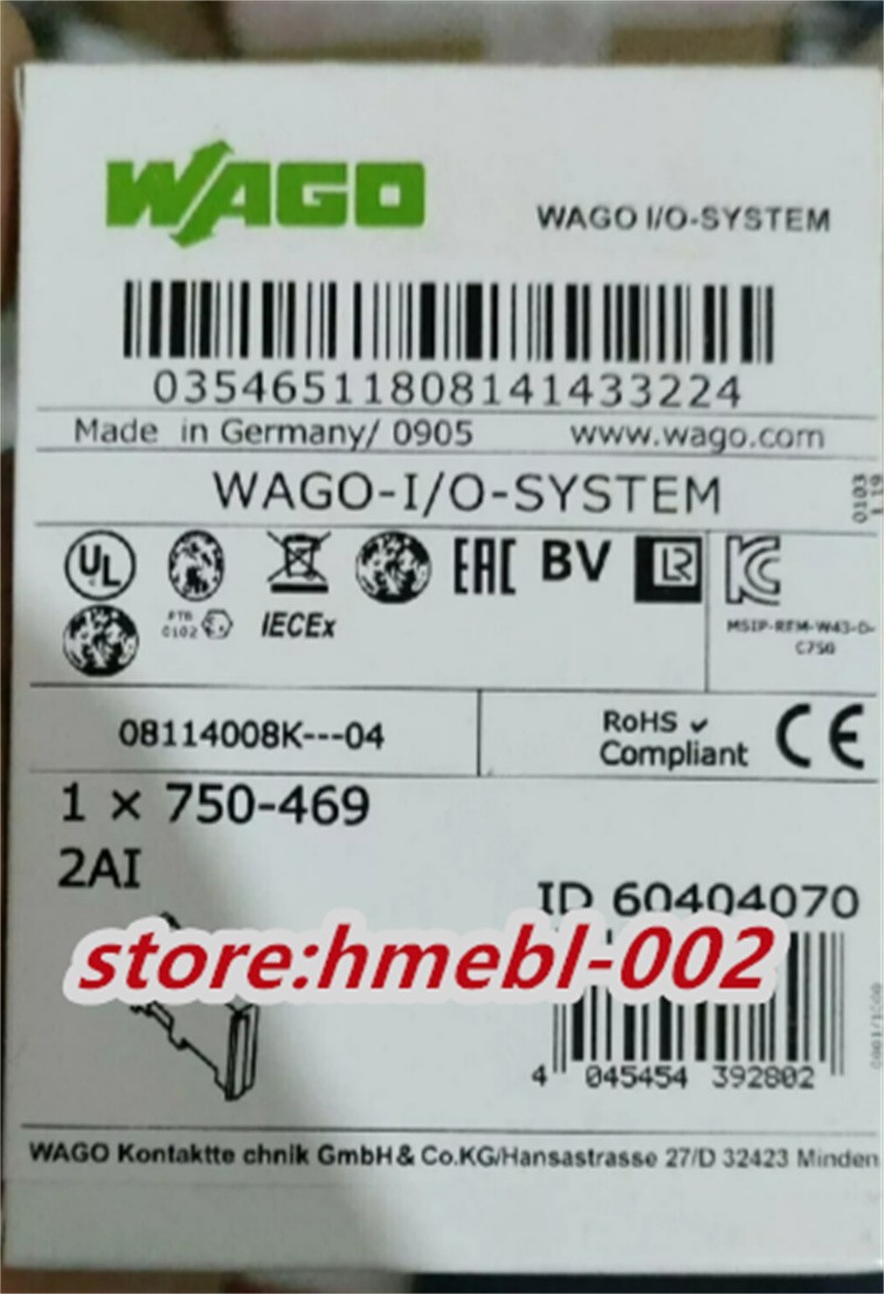 NEW WAGO 750-469 2-Channel Analog Input PLC Module 750-469 in Box Free Ship