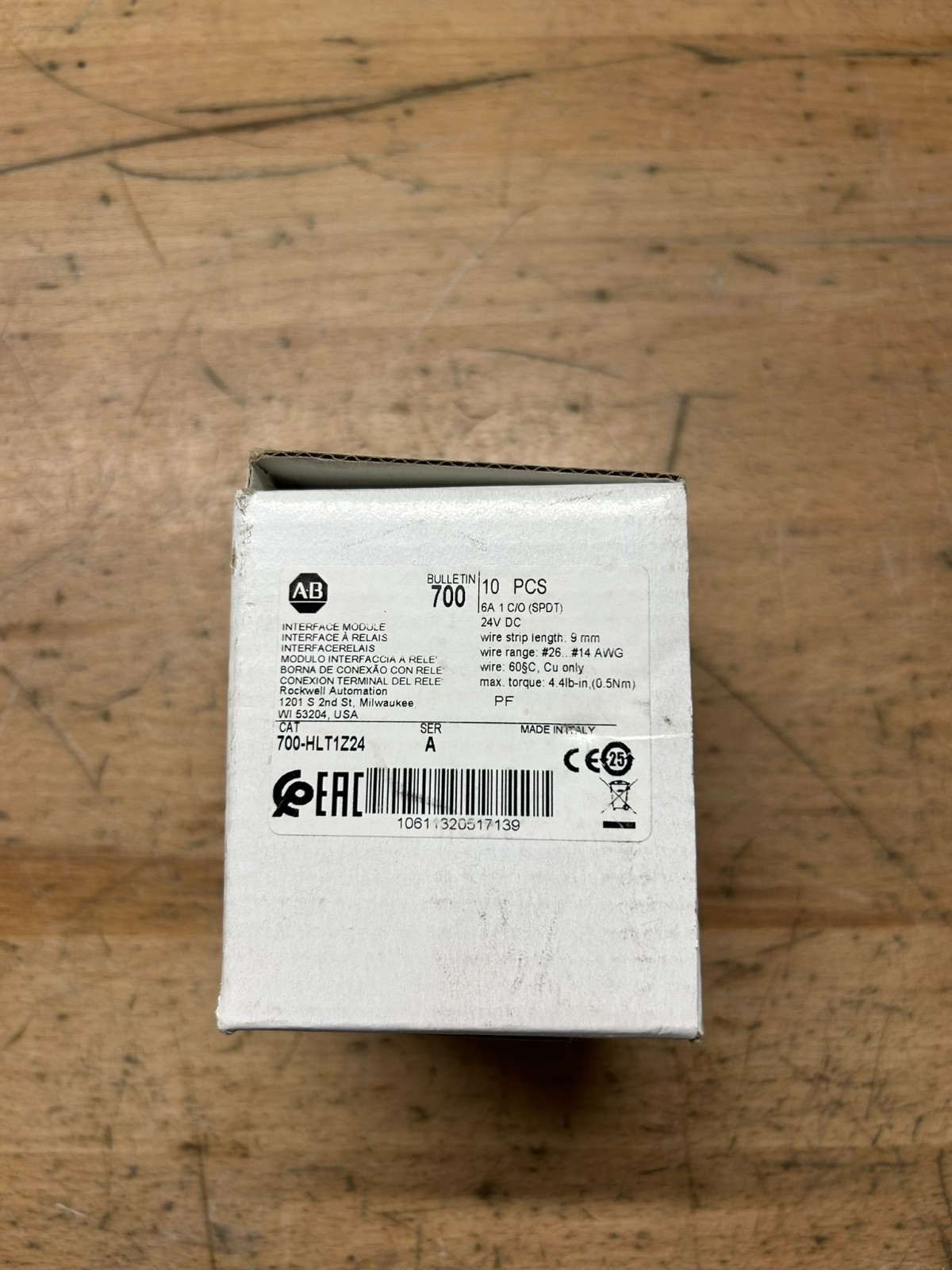 10PCS Allen Bradley 700-HLT1Z24 700-HL Electromechanical Relay Output-NEW IN BOX