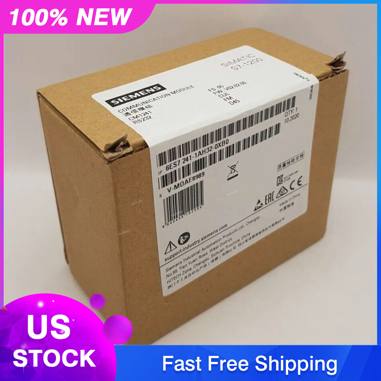 New Siemens 6ES7241-1AH32-0XB0 6ES7 241-1AH32-0XB0 SIMATIC S7-1200 CM 1241