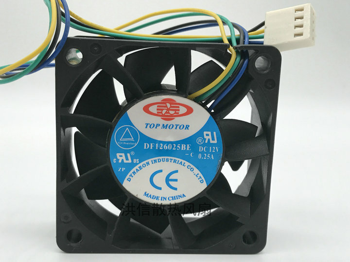 1 PCS TOP MOTOR Fan F126025BE DC12V 0.25A 6025 6CM 4 Pin