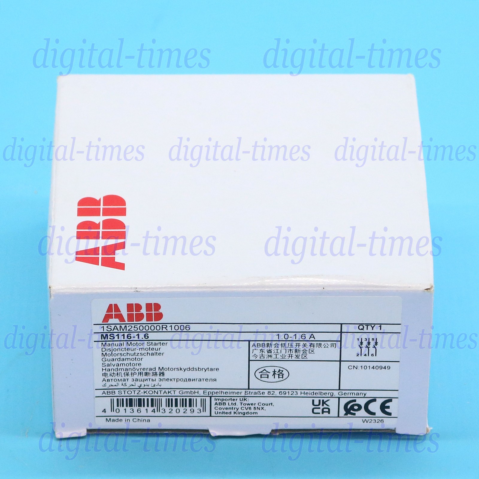 New ABB MS116-1.6 1.0-1.6A Circuit Breaker Manual Free Shipping#LJ