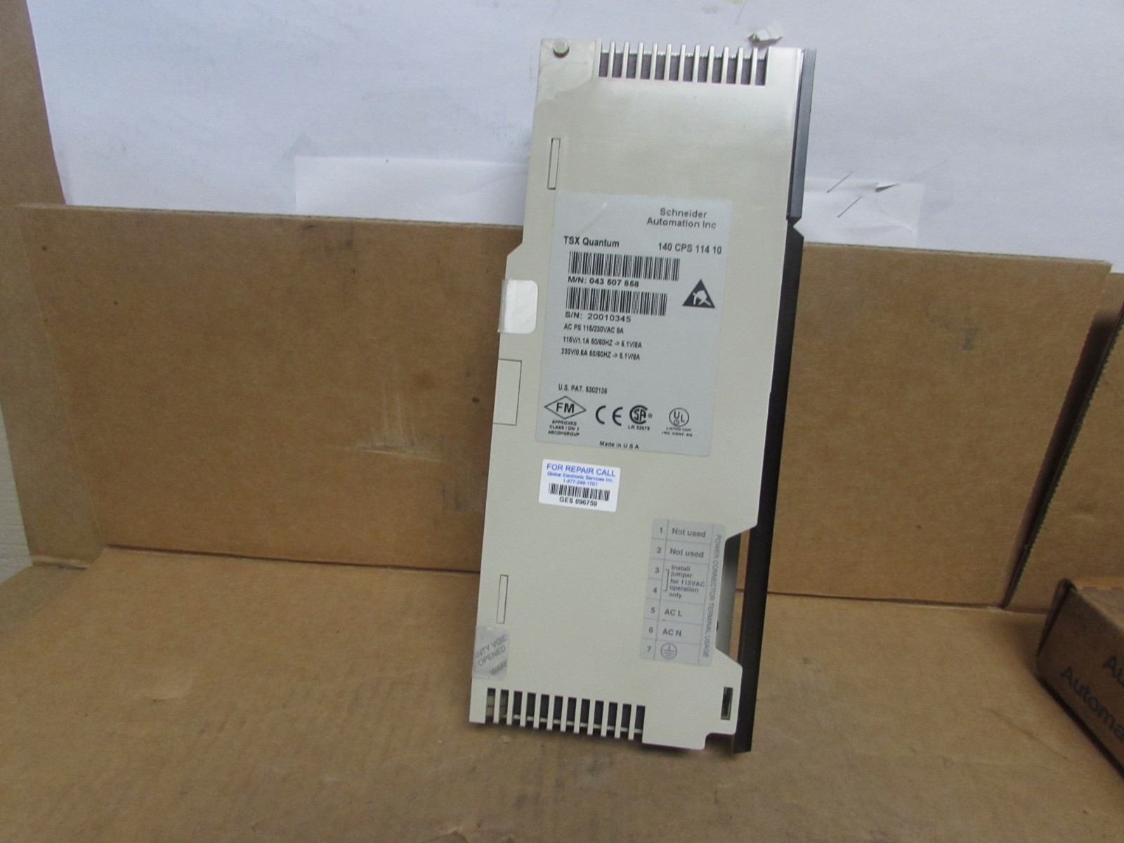 Schneider 140CPS11410 I/O AC POWER SUPPLY MODULE ( USED TAKEOUT!!! ) MAKE OFFER