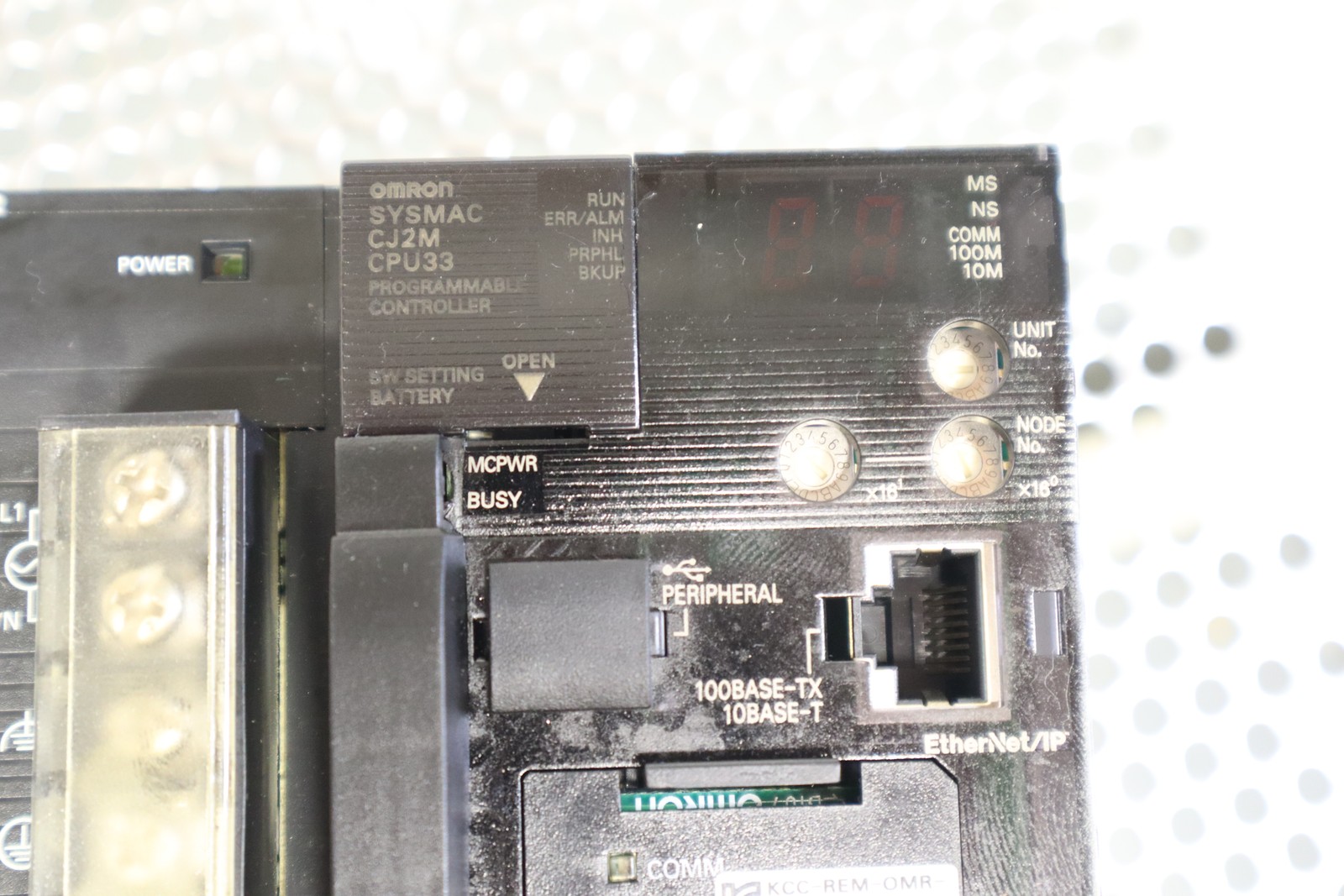 Omron CJ2M-CPU33 Programmable Controller CPU Unit W/ CJ1W-PA202 Power Supply
