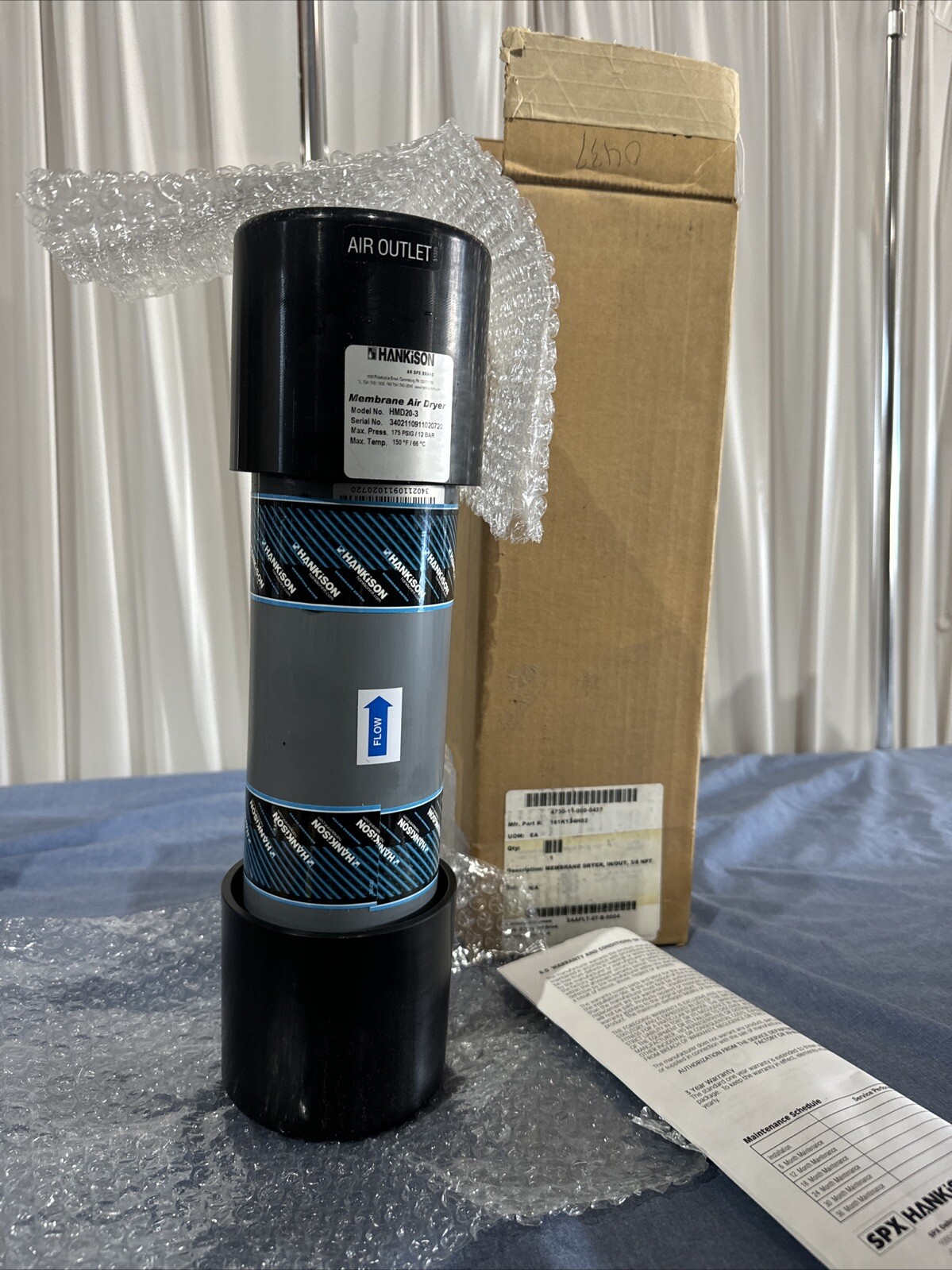 New In Box! SPX Hankison HMD20-3 Membrane Air Dryer SPX Max Press 175PSIG/12BAR!