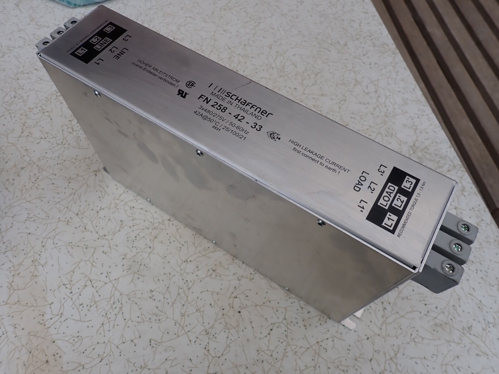 Schaffner EMC/RFI Filter 3 Phase 42amps – FN258-42-33