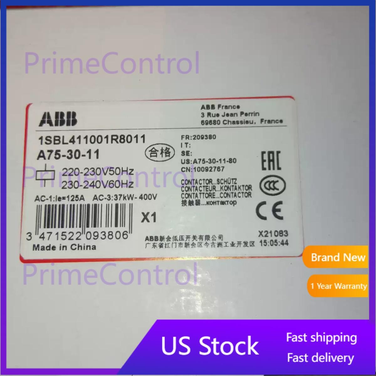 A75-30-11 1PCS NEW ABB A75-30-11 AC220V Contactor Fast Shipping US Free TAX