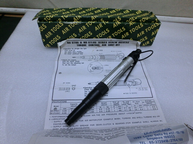 New Rapid NR-STL0511 Screw Driver Torque Control Air Shut-off,UnUsed+6448