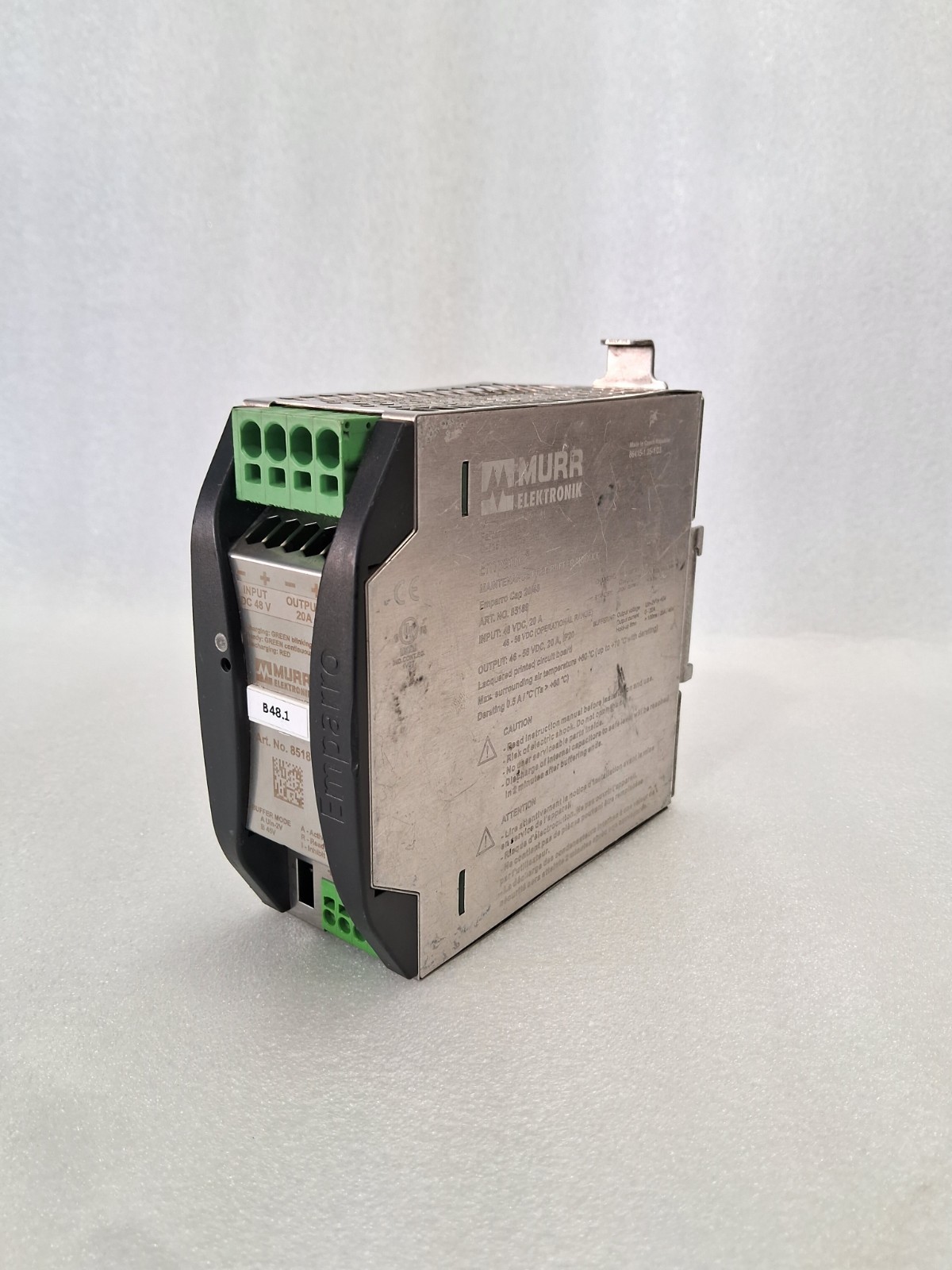 MURR ELEKTRONIK 85189 MAINTENANCE FREE BUFFER MODULE 48/VDC 20A FREE SHIPPING